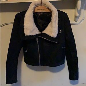 Faux suede bomber jacket